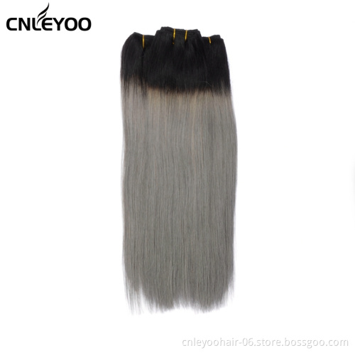 18 Inch Grey Human Hair Extension  For Women 18 inch 3 pcs hair bundle Colorful Human Hair for Beauty